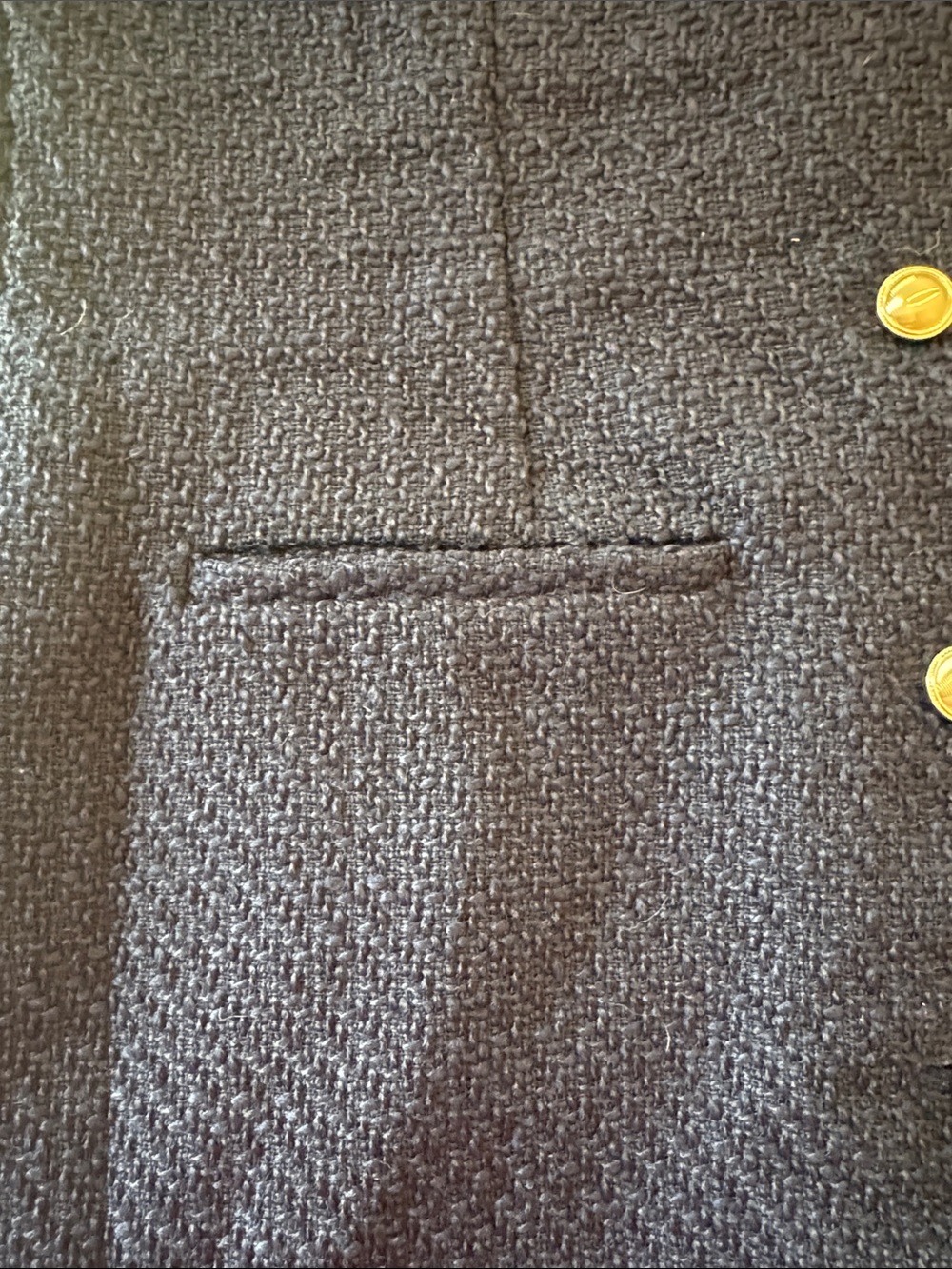 Abercrombie & Fitch Navy Tweed Sleeveless Button Dress - Picture 5 of 6